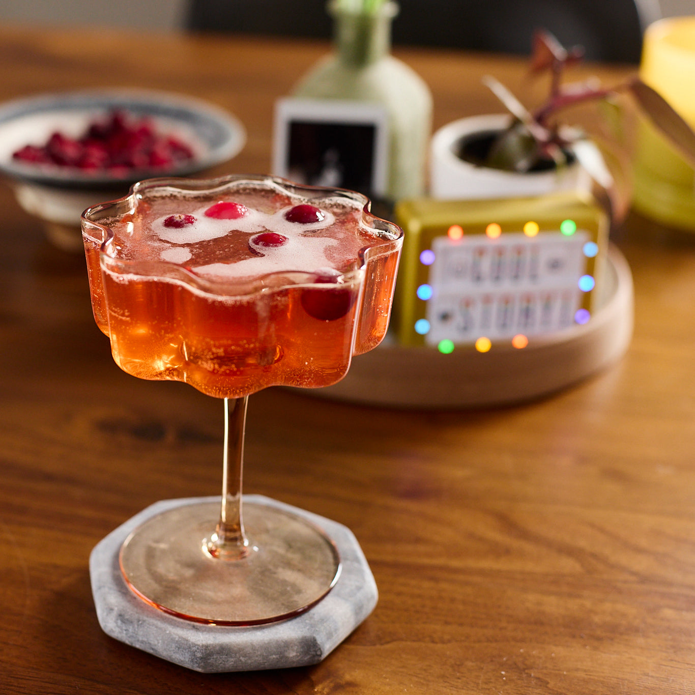 mocktail recipe: cran apple tea spritzer x chai simple syrup