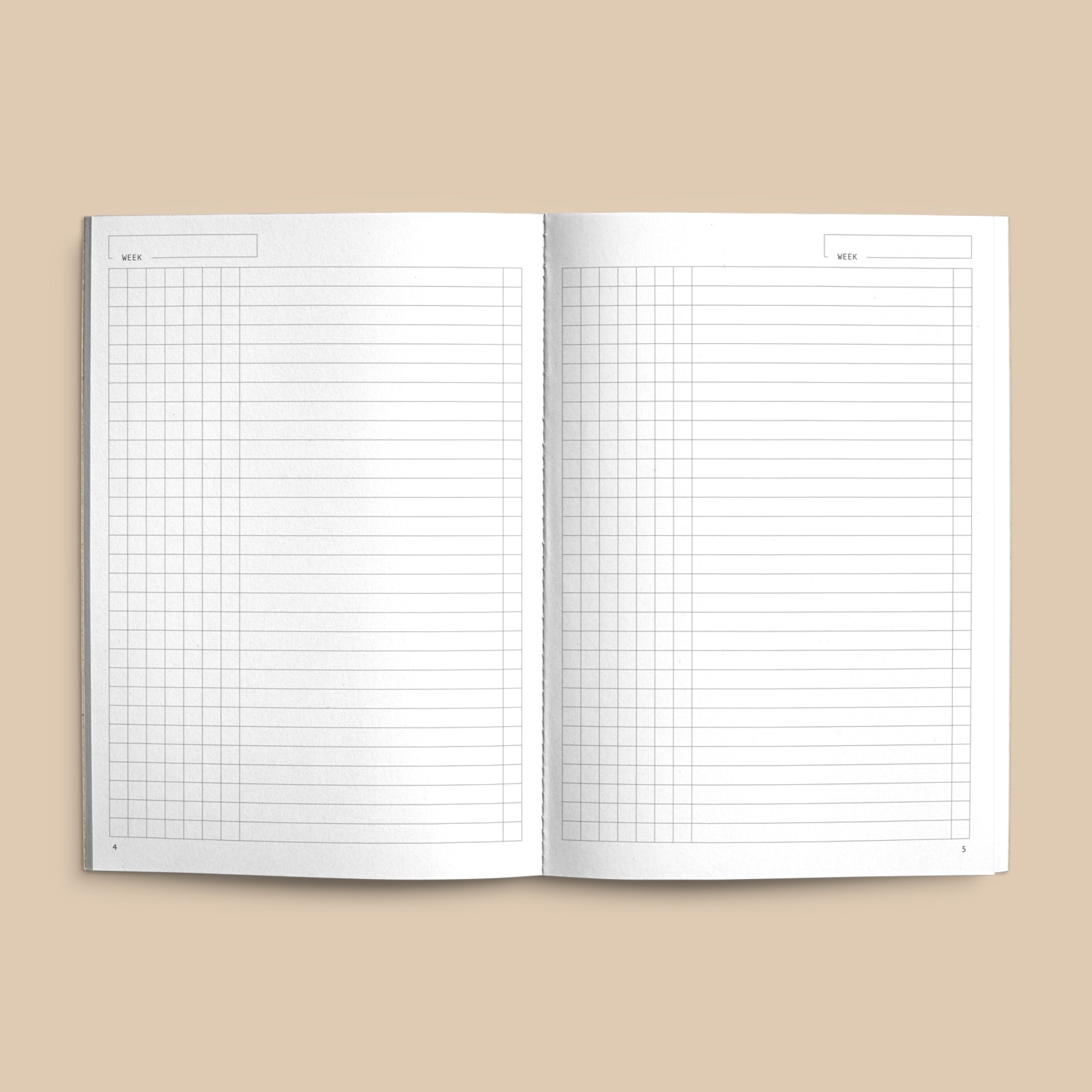 An open Creator's Friend notebook, showing blank lines and spaces for your notes.