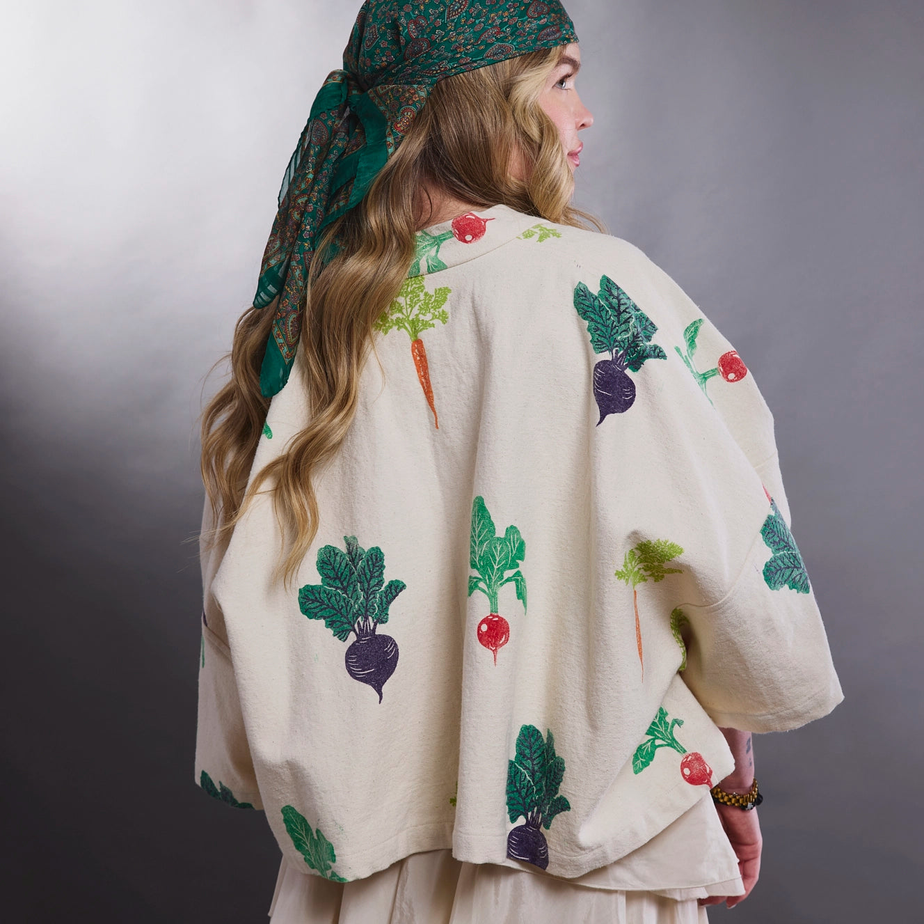 cropped jacket root veggies