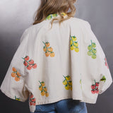 block printed cropped jacket