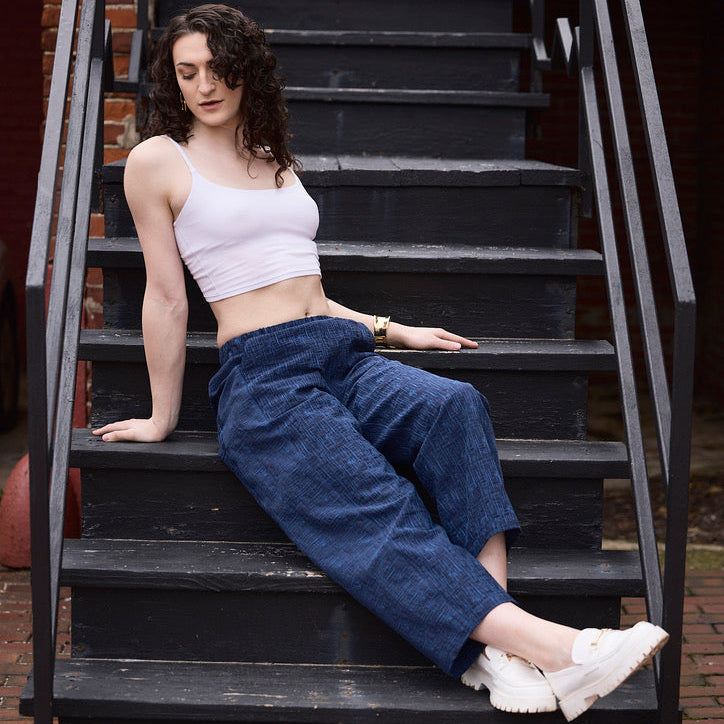 ARW crop pant in textured denim