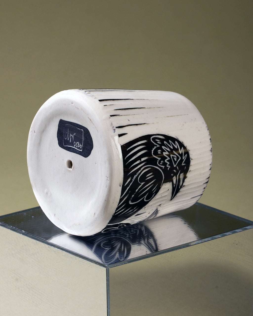 handmade porcelain raven planter