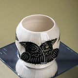 handmade porcelain raven vase