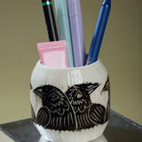 handmade porcelain raven vase