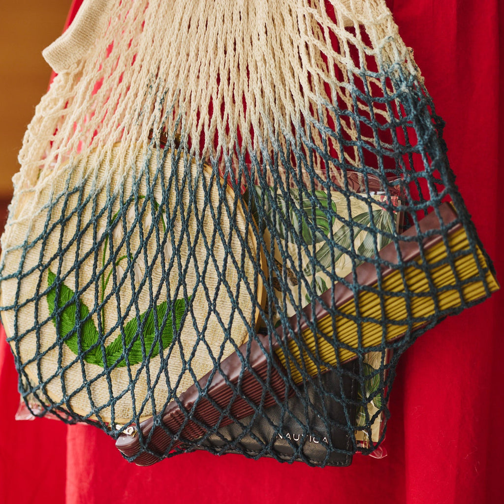 dip-dyed mesh market tote