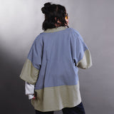 ARW patterned jacket in blue and tan