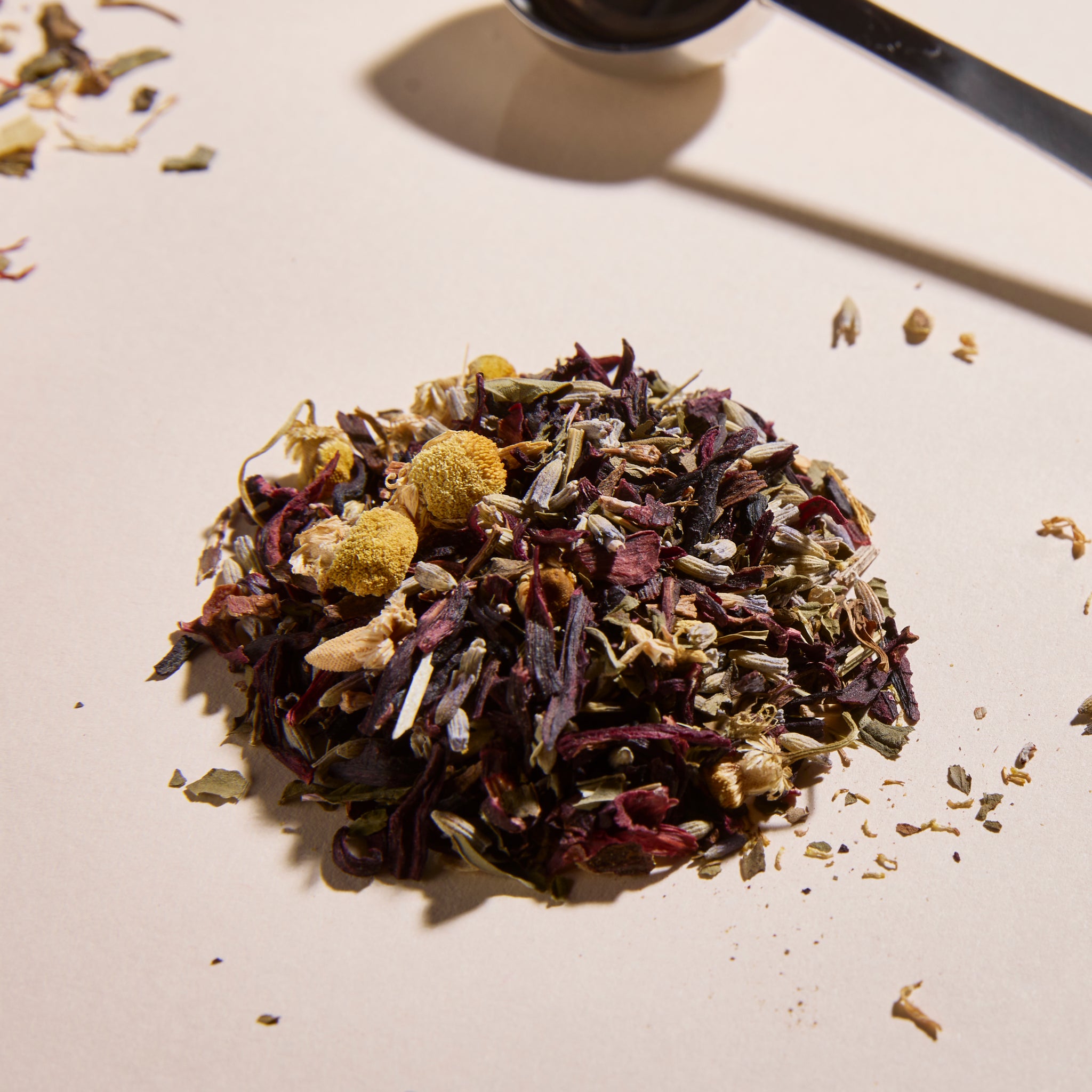 A closeup on Cup of Communitea's function tea sampler set.