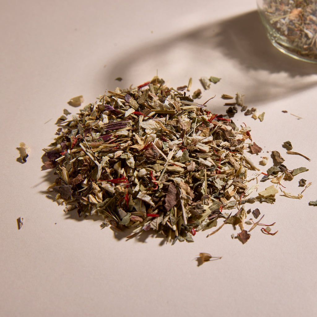 A closeup on Cup of Communitea's function tea sampler set. 