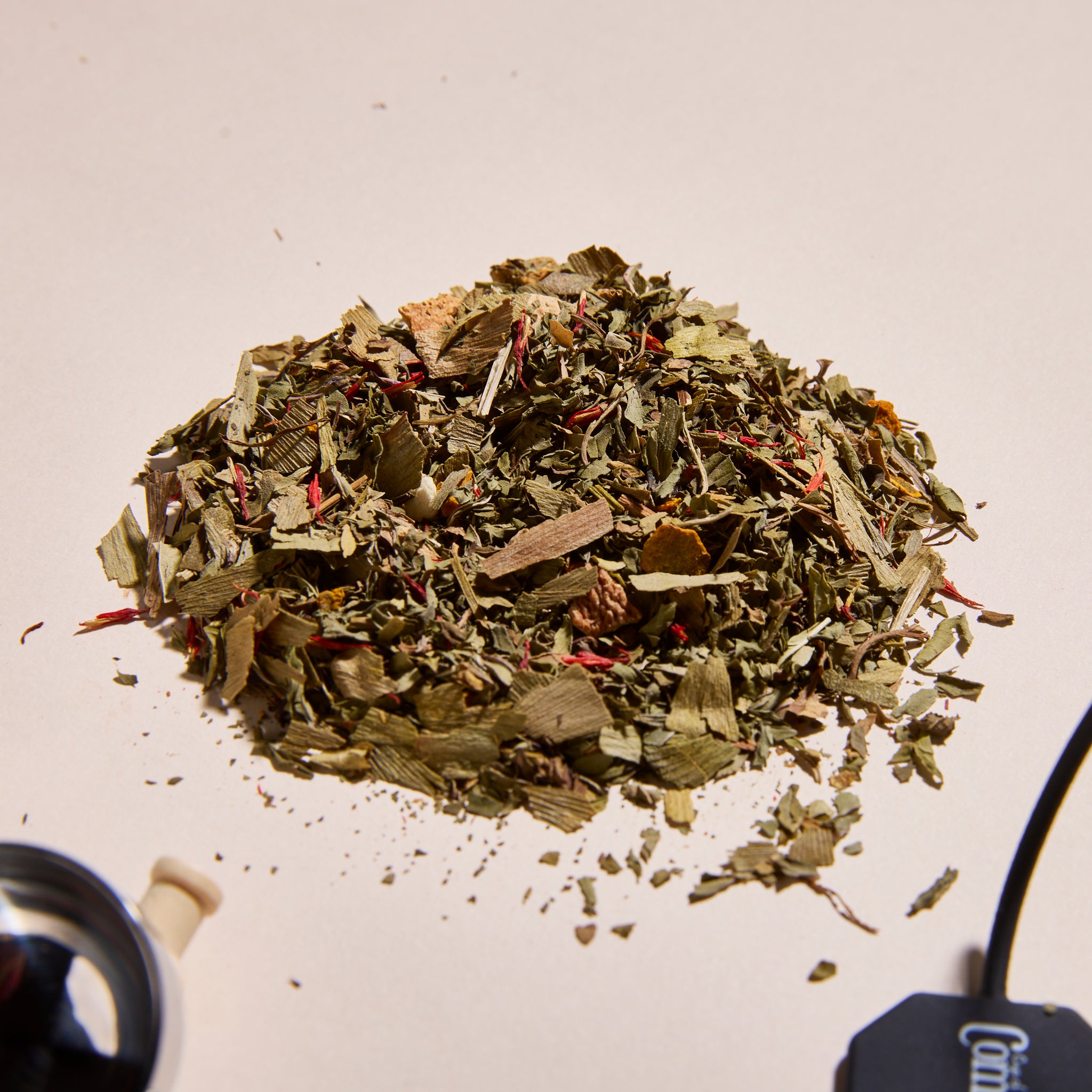 A closeup on Cup of Communitea's function tea sampler set. 