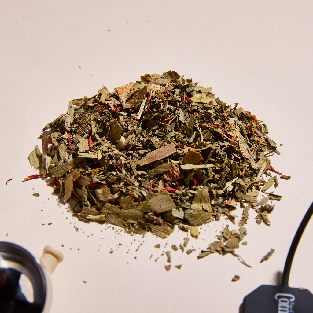 A closeup on Cup of Communitea's function tea sampler set. 