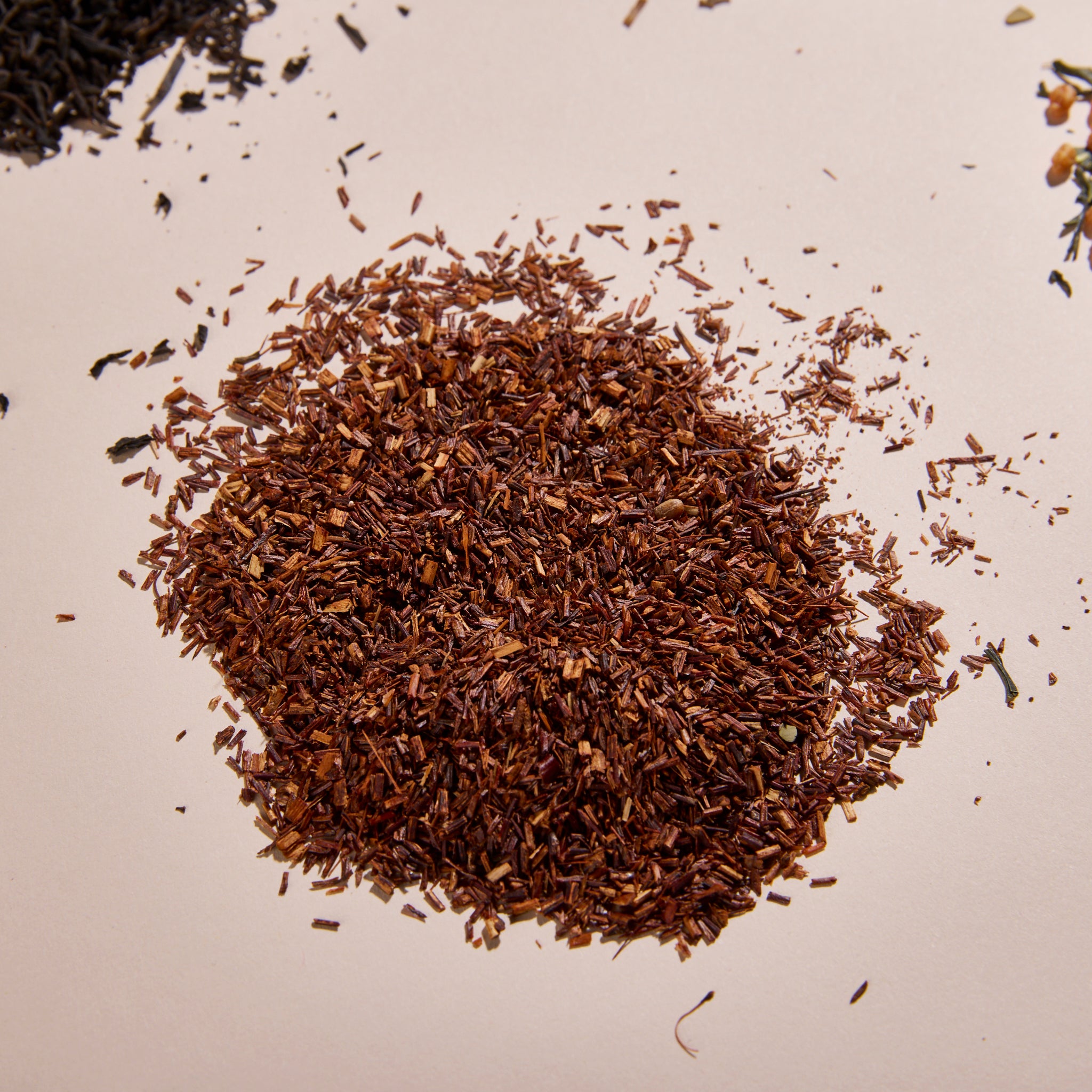 A closeup on Cup of Communitea's around the world tea sampler set. 