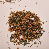 A closeup on Cup of Communitea's around the world tea sampler set.