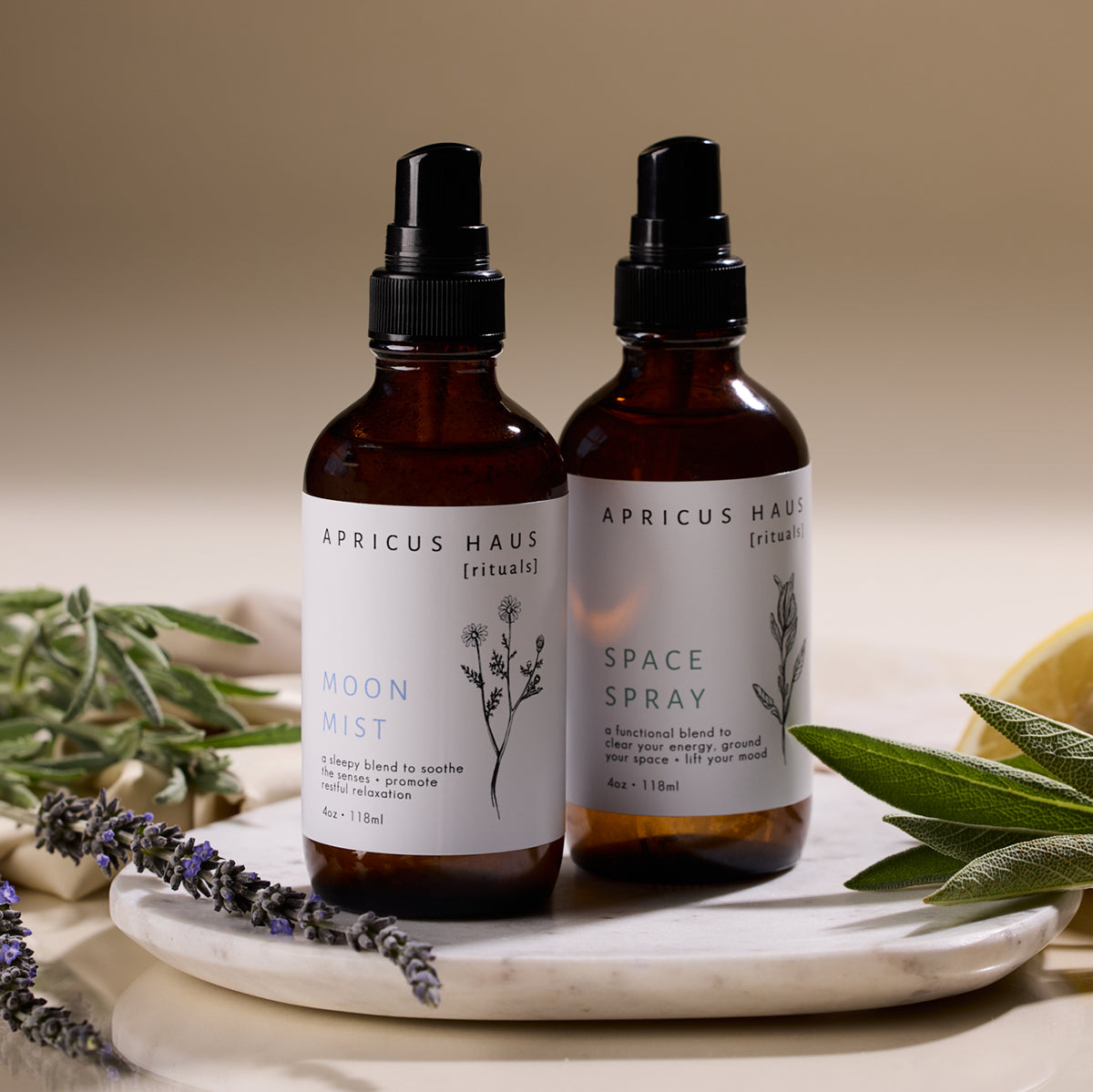 Aromatherapy sprays by Apricus Haus: Moon Mist and Space Spray