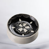 handmade porcelain dish with flower design