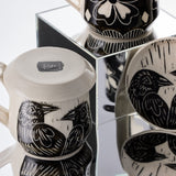 Handmade mug and dish set, where the dish covers the mug