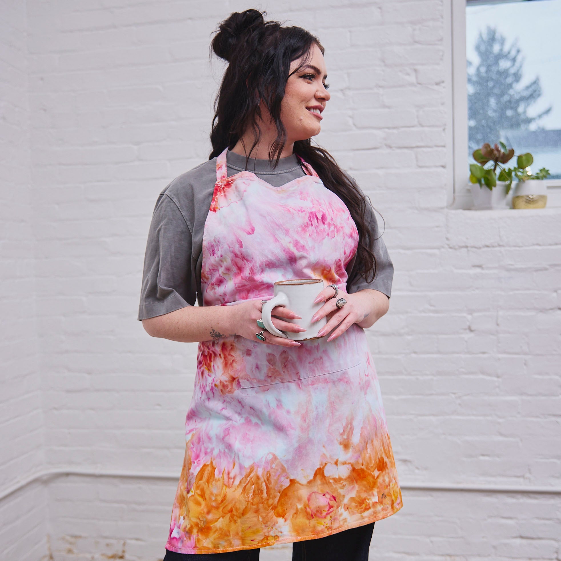 ice-dyed apron