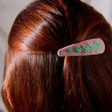 hand-embroidered fern hair clip