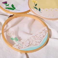 hand-embroidered photo pockets