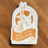 art is the antidote vinyl sticker