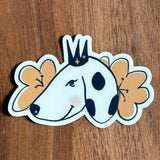 whimsical dog queen vinyl sticker